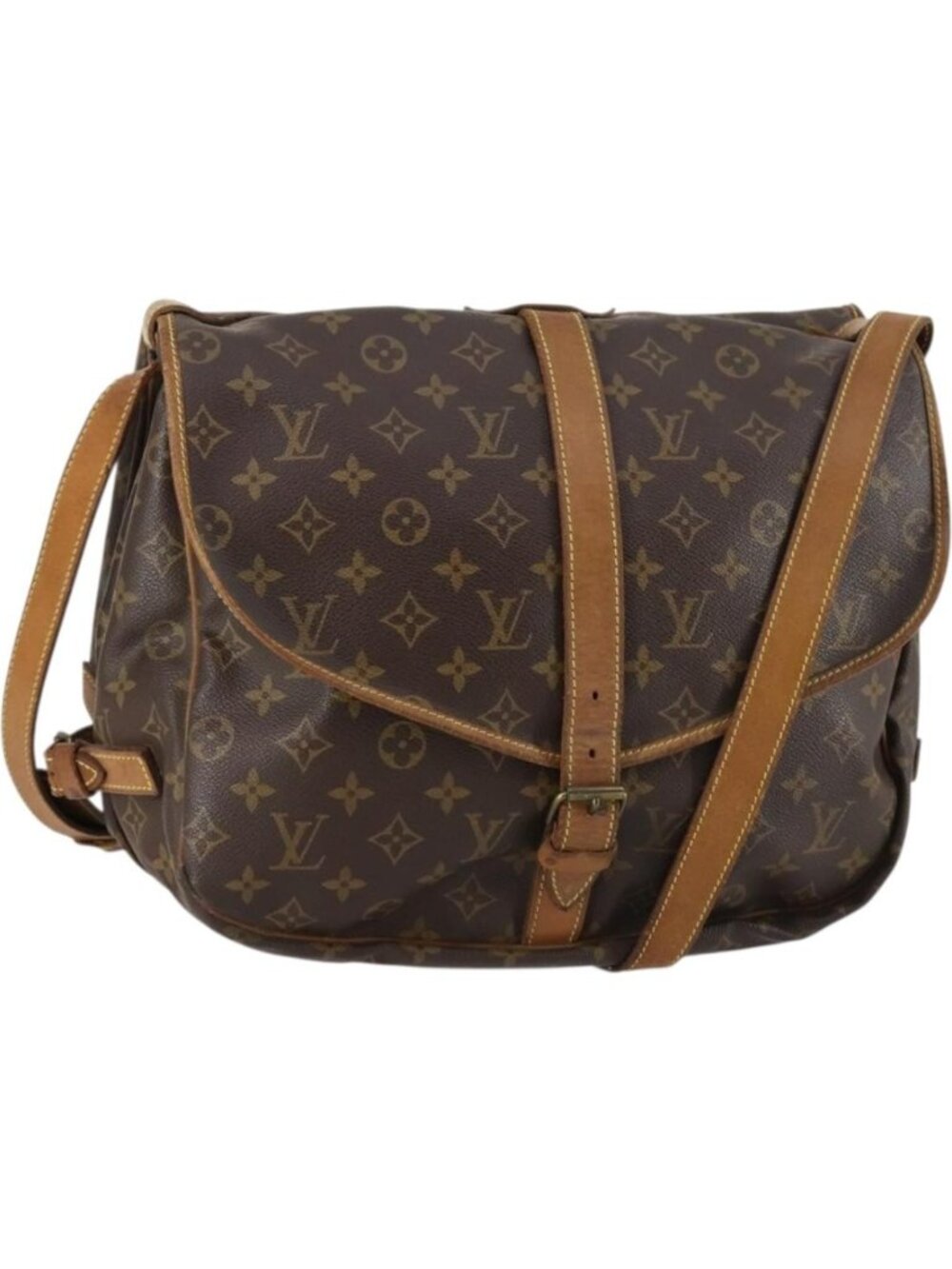 LOUIS VUITTON Monogram Saumur 35 Shoulder Bag M42254